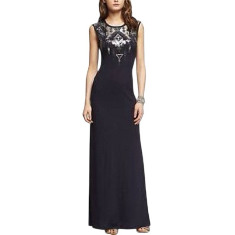 Express Women’s Aztec Sequin Embroidery Dress Sleeveless Y2K Cocktail Maxi sz XS